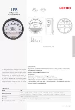LEFOO LFB 차동 압력 게이지